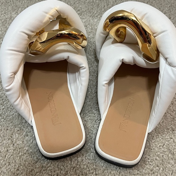 JW Anderson White Mules with Gold Accents - Picture 1 of 6
